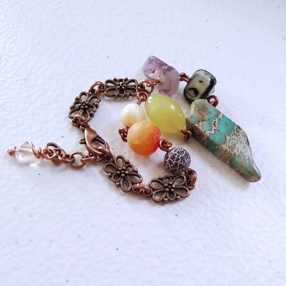 Spunky Vibrant Energizing! Semi-Precious Beads Chakra Bracelet! Reiki Energy Chi - Picture 4 of 12